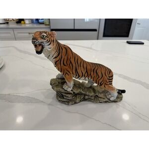 Vintage Andrea by Sadek Bengal Tiger Figurine 80s Porcelain Hand Painted